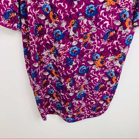 LuLaRoe Purple Floral Print Tunic Top Extra Small - Picture 6 of 9